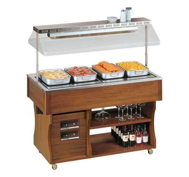 Desserte ISOLA maintien en température plaque vitrocéramiques 4 GN 1/1