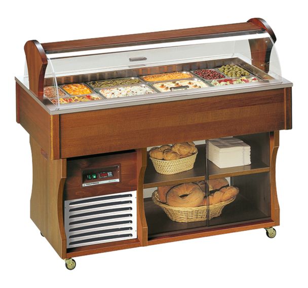 Desserte ISOLA positive statique avec couvercles rabattables 4 GN 1/1