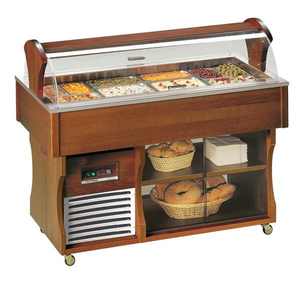 Desserte ISOLA positive statique avec couvercles rabattables 6 GN 1/1