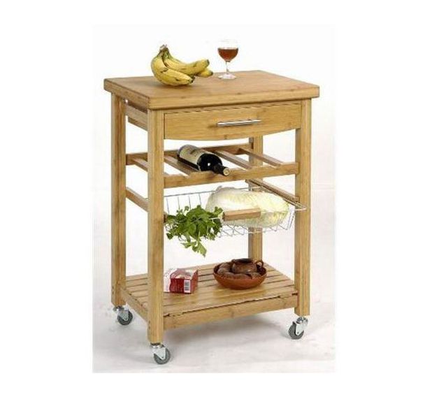 Desserte Venise bambou et inox