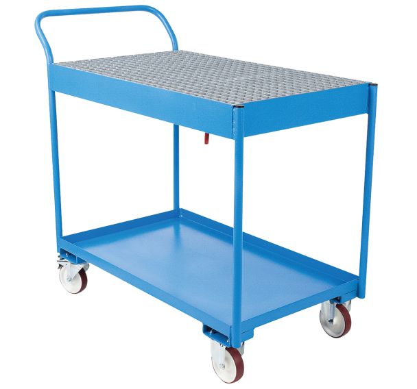 Desserte avec bac collecteur et grille