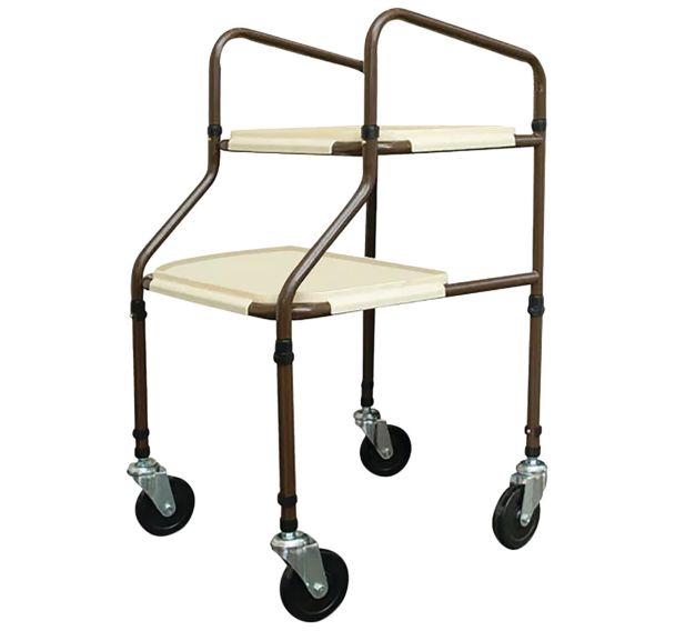 Desserte de table roulante chocolat/crème