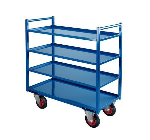 Désserte métal 4 plateaux Force 400 kg Bleu - Ht:1030 mm