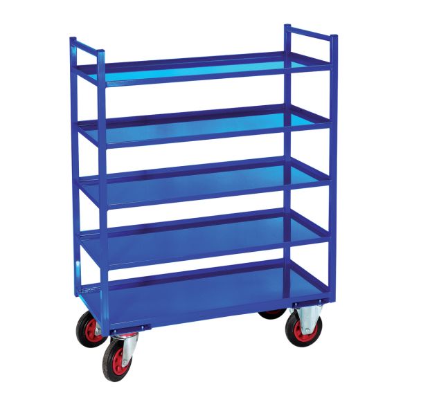 Désserte métal 5 plateaux Force 400 kg Bleu - Ht:1255 mm