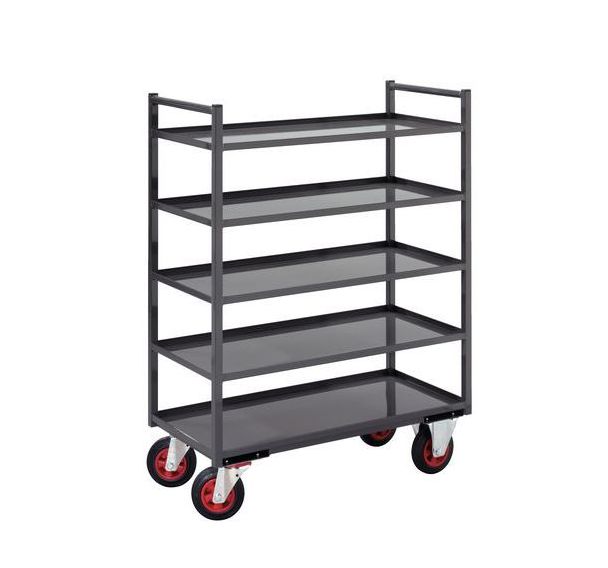 Désserte métal 5 plateaux Force 400 kg Gris - Ht:1255 mm