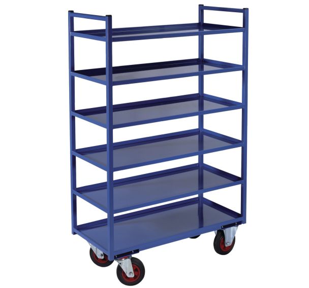 Désserte métal 6 plateaux Force 400 kg Bleu - Ht:1480 mm