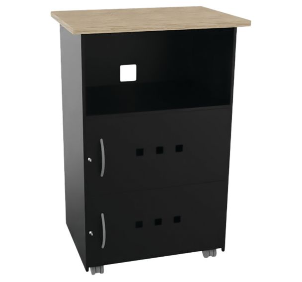 Desserte mobile IGOR 2 portes stratifié/métal