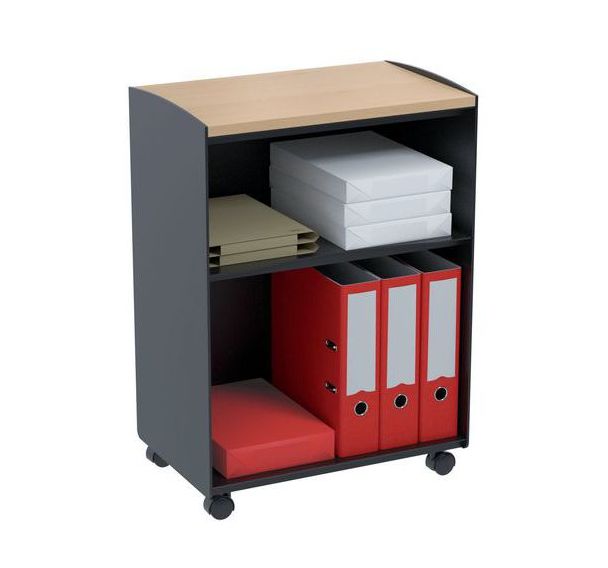 Desserte mobile à cases - 2 cases - Paperflow