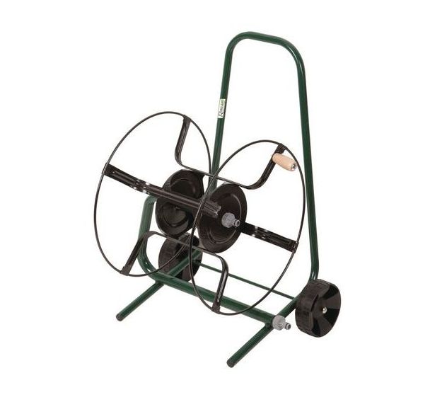 Dévidoir tuyau arrosage sur roues en métal - À équiper