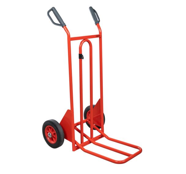 Diable acier - Roues caoutchouc - Force 250 kg bavette pliante