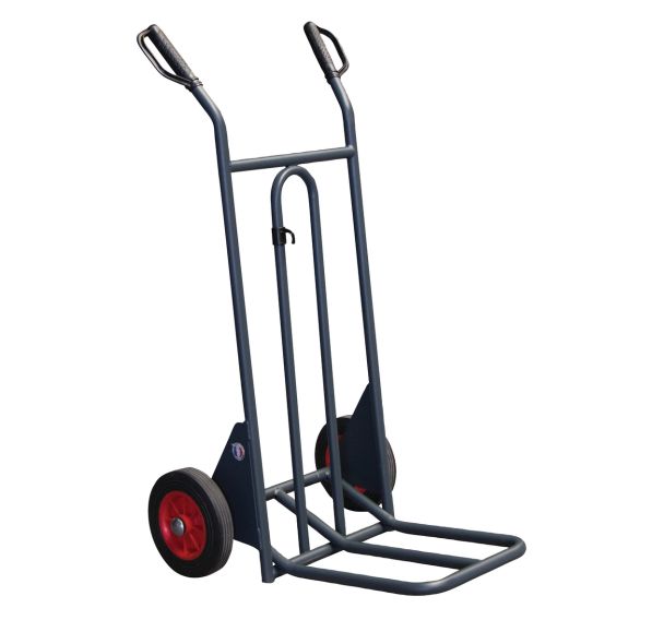 Diable acier - Roues caoutchouc - Force 350 kg bavette pliante