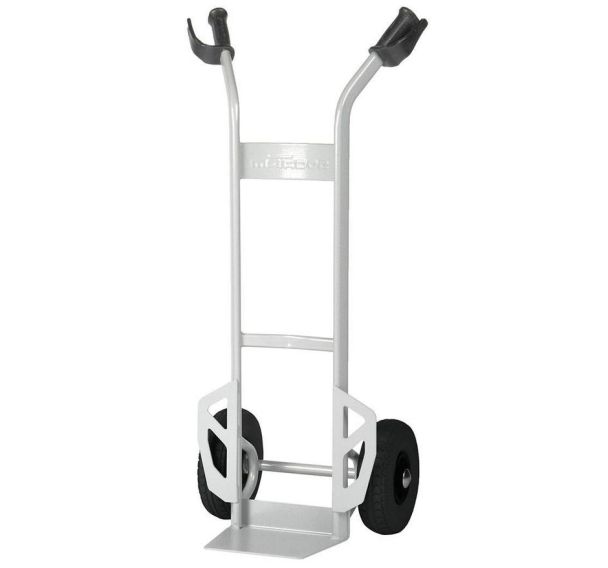 Diable acier - Roues pneumatiques - F=280 kg - Bavette fixe- Gris