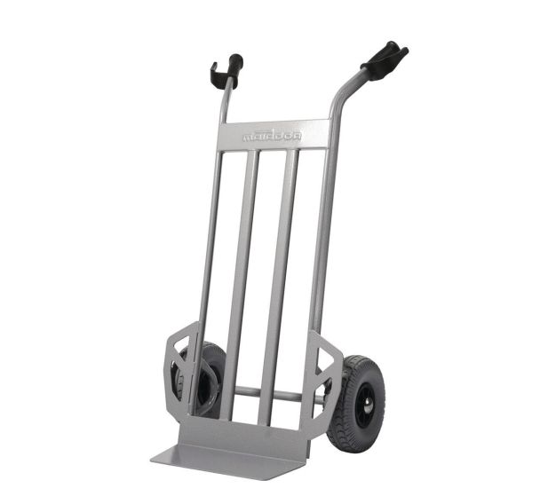 Diable acier Roue increvable F=350 kg Bavette fixe- Gris - Larg 58,5cm
