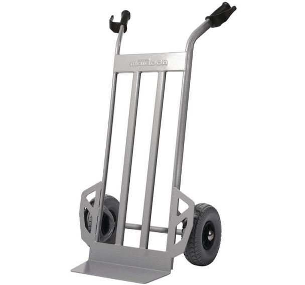 Diable acier Roue increvable F=350 kg Bavette fixe- Gris - Larg 58,5cm