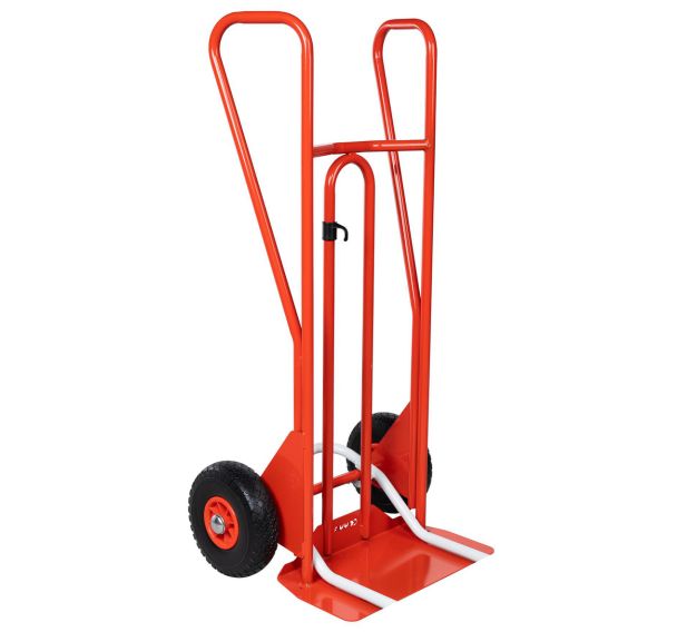 Diable acier bav. fixe/repliable tablier incurvé increvable F:250 kg