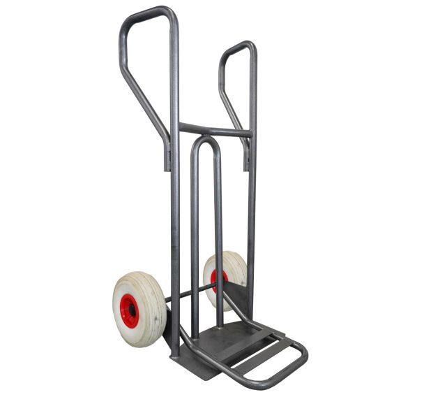 Diable acier incurvé poignée fermée bavette rabattable 400 kg Stockman