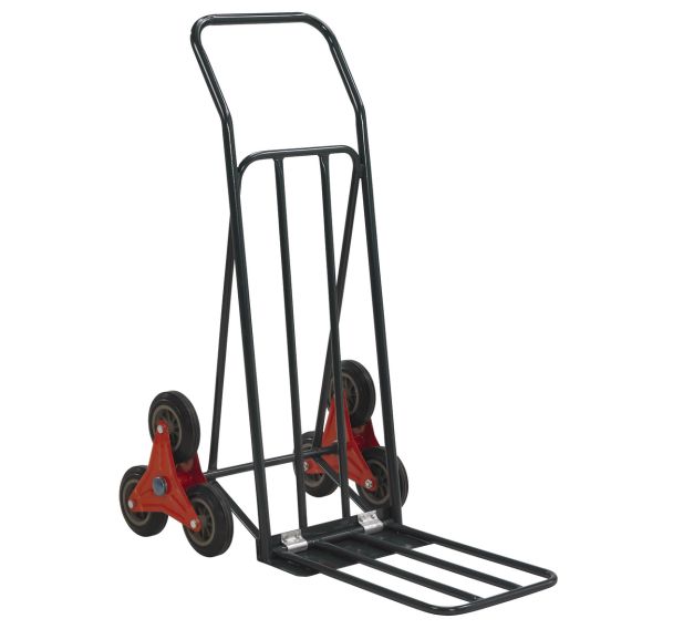 Diable acier pour escalier charge 120 kg - 3 roues étoiles plastiques - DLV