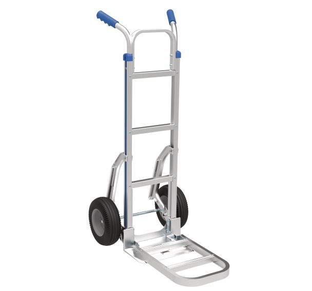 Diable aluminium bavette fixe et repliable charge 200 kg - Roues increvables-DLV