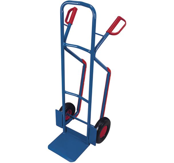 Diable en tube d'acier avec roues anti-crevaison