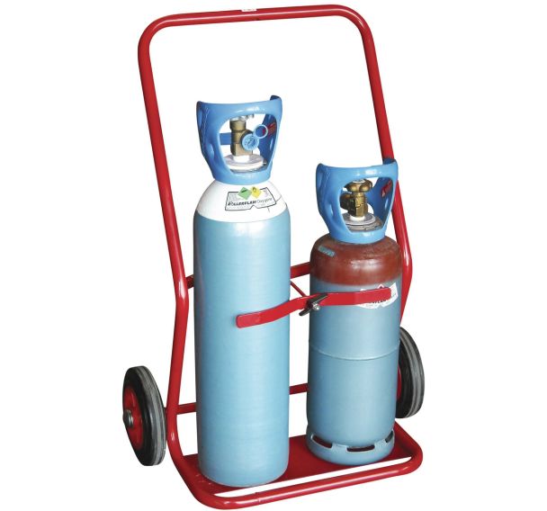 Diable porte-bouteilles - Force 100 kg Larg: 650 mm Cap: 2 bouteilles