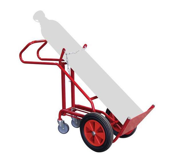 Diable porte-bouteilles avec béquille escamotable - Roues caoutchouc - Force 250 kg