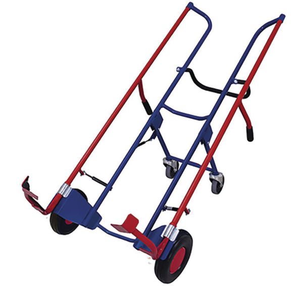 Diable porte-pneus avec 2 roues de support