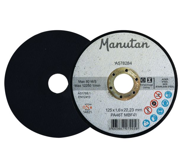 Disque à tronçonner plat acier/inox - Manutan Expert