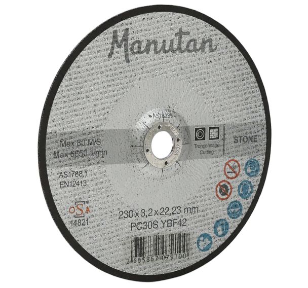 Disque à tronçonner plat tout matériaux – Manutan - Manutan Expert