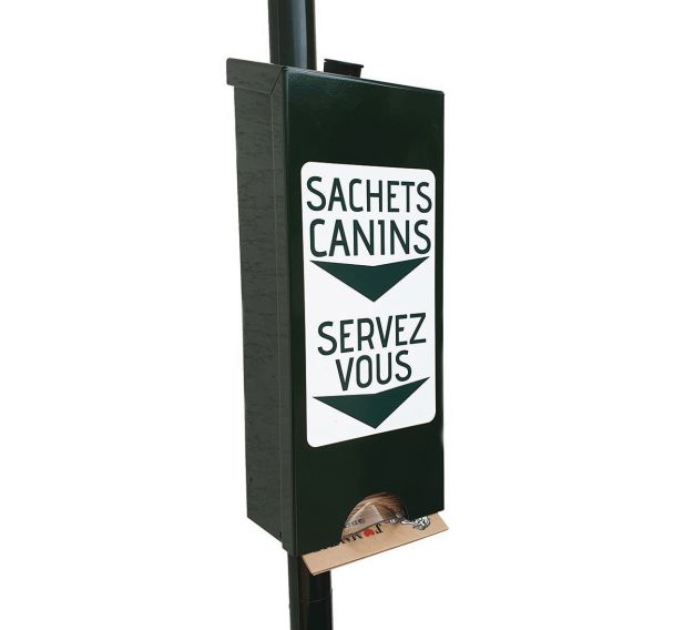 Distributeur 100 sachets à déjection canine papier - vert - Manutan Expert