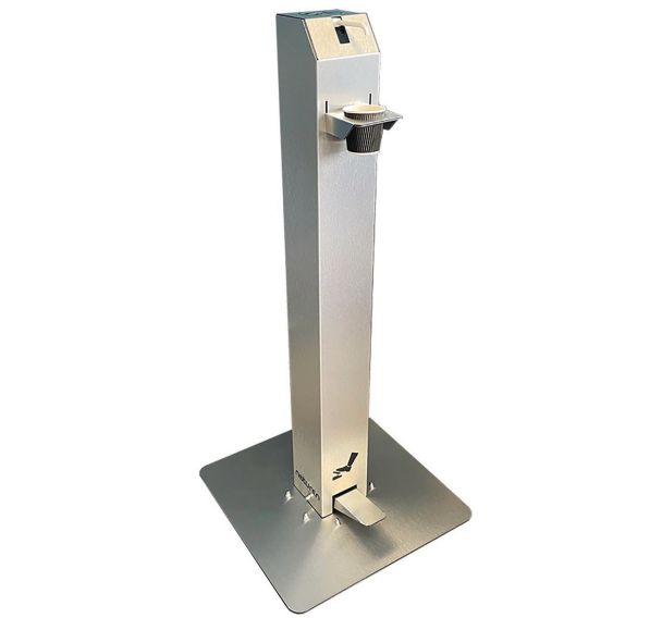 Distributeur de gel à pédale et flacon rechargeable