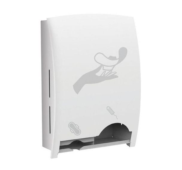 Distributeur hygiène féminine Milady - 2 flux - Blanc