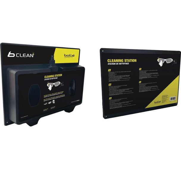 Distributeur mural en carton spray et lingettes - Bollé