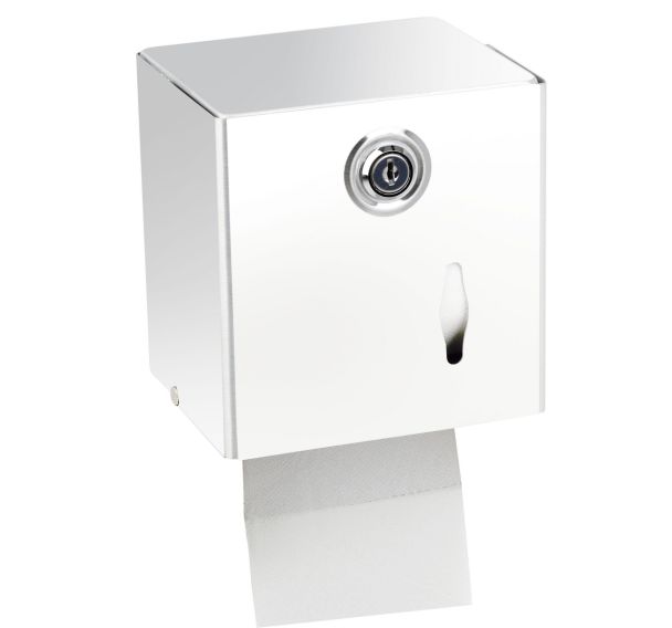 Distributeur papier wc mixte métal blanc