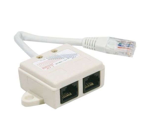 Doubleur de port RJ45 non blindé - avec cordon
