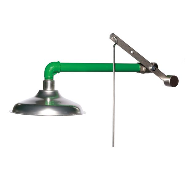 Douche d'urgence murale avec pomme inox
