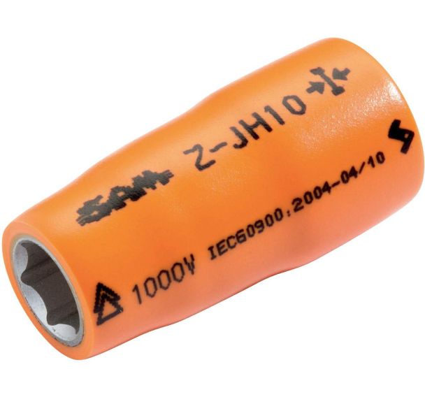 Douille courte 3/8'' isolée 1000 volts 6 pans - 7 mm