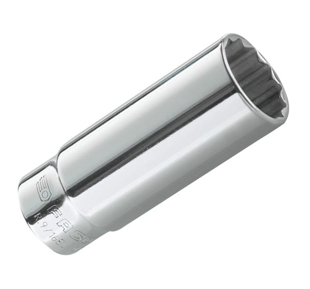 Douille en pouce 1/4 longue - 12 pans - Capacité 1/4 à 3/8''