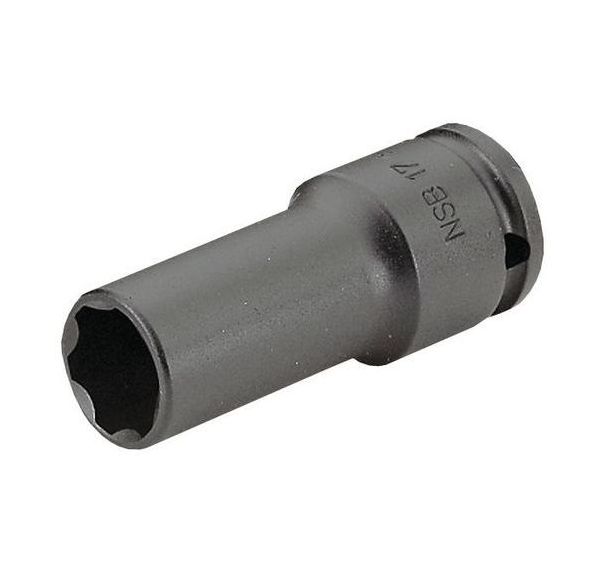 Douilles impact 1/2'' longues parois fines 6 pans métriques