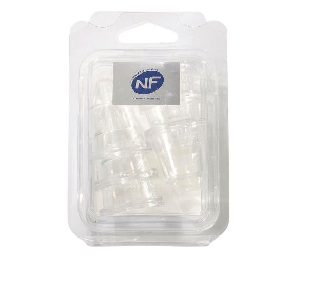 Douilles polycarbonate unies en boite de 6
