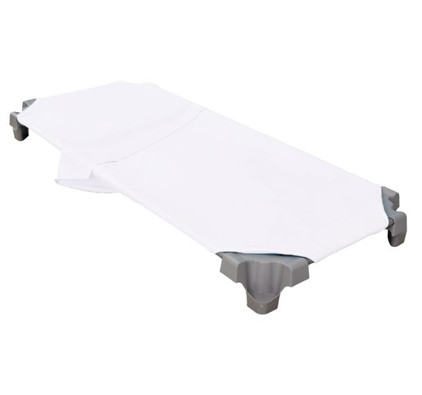 Drap sac de couchage blanc pour couchette maternelle