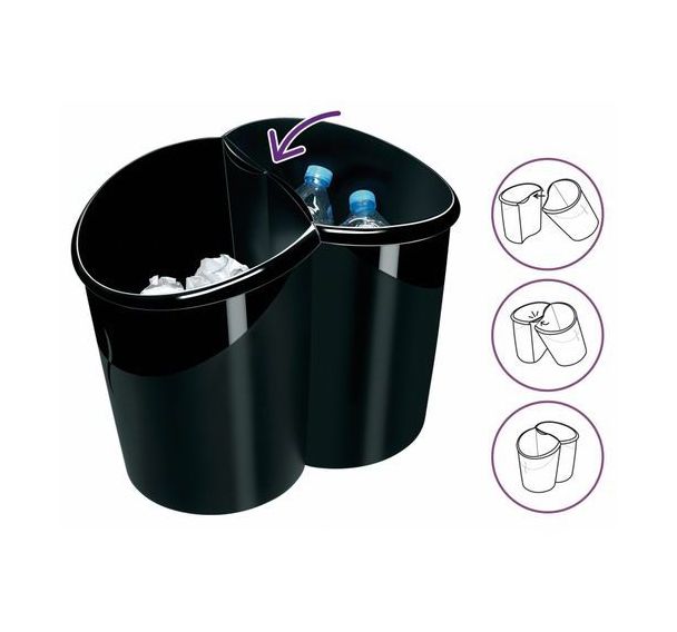 Duo de corbeilles pour tri sélectif 100% recyclées et recyclables