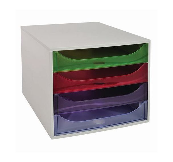 ECOBOX 4 tiroirs-Couleurs assorties