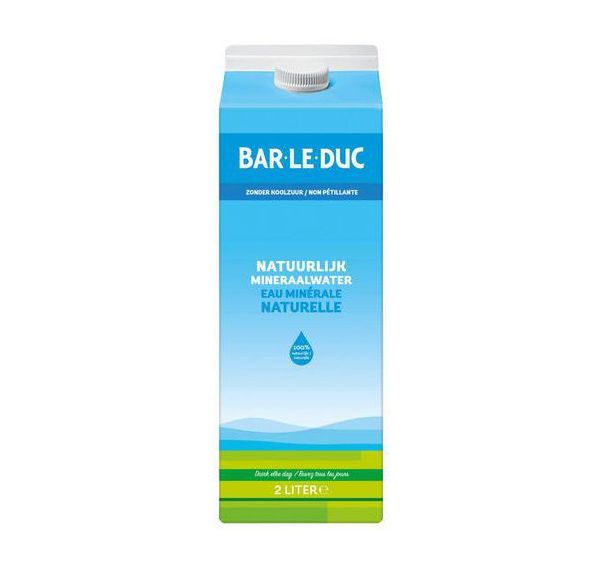 Eau minérale naturelle gazéifiée - Brique de 2L - Bar-Le-Duc - Lot de 6