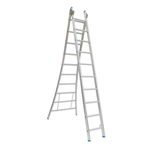 Echelle coulissante / 2 x 8, pieds évasés, transformable