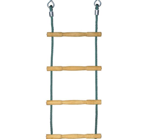 Echelle de corde échelons bois - 2.50 m - vert
