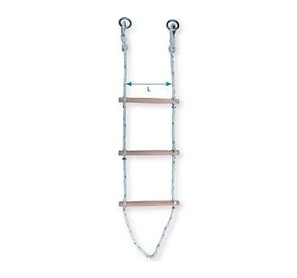 Echelle de corde en polypropylène avec barreaux bois H3à 10m - Godet