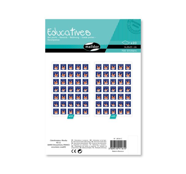 Educatives, Sach 20 pl 14,8x21cm, Bon points renards