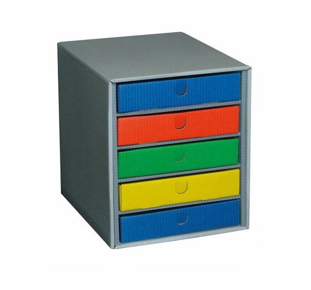 Élément 1 case + 5 tiroirs couleurs assorties L 30,5cm x P 36cm x H 35,5cm