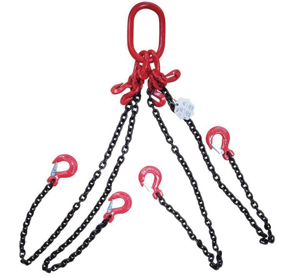 Élingue chaîne 4 brins crochet à linguet- Force 2.36 T- Manutan Expert