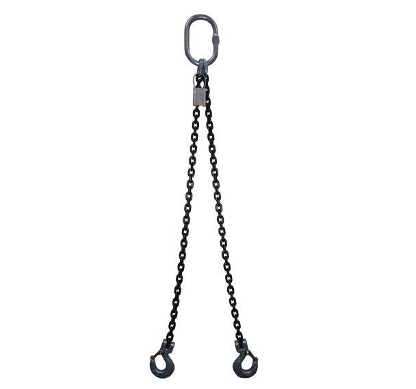Élingue chaîne à 2 brins - Force 1600 à 11 200 kg - Non ajustable à l'aide d'un crochet autobloquant